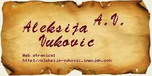 Aleksija Vuković vizit kartica